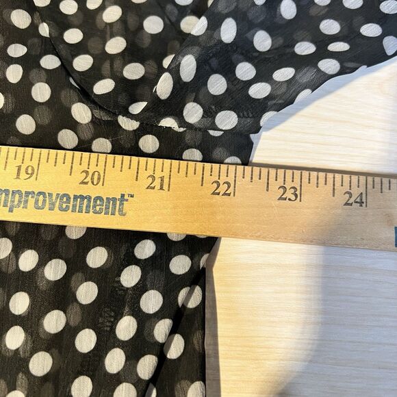 Slinky Brand Black White Polka Dot Sheer Coverup 1X Rockabilly Vacation Beach - Picture 5 of 7